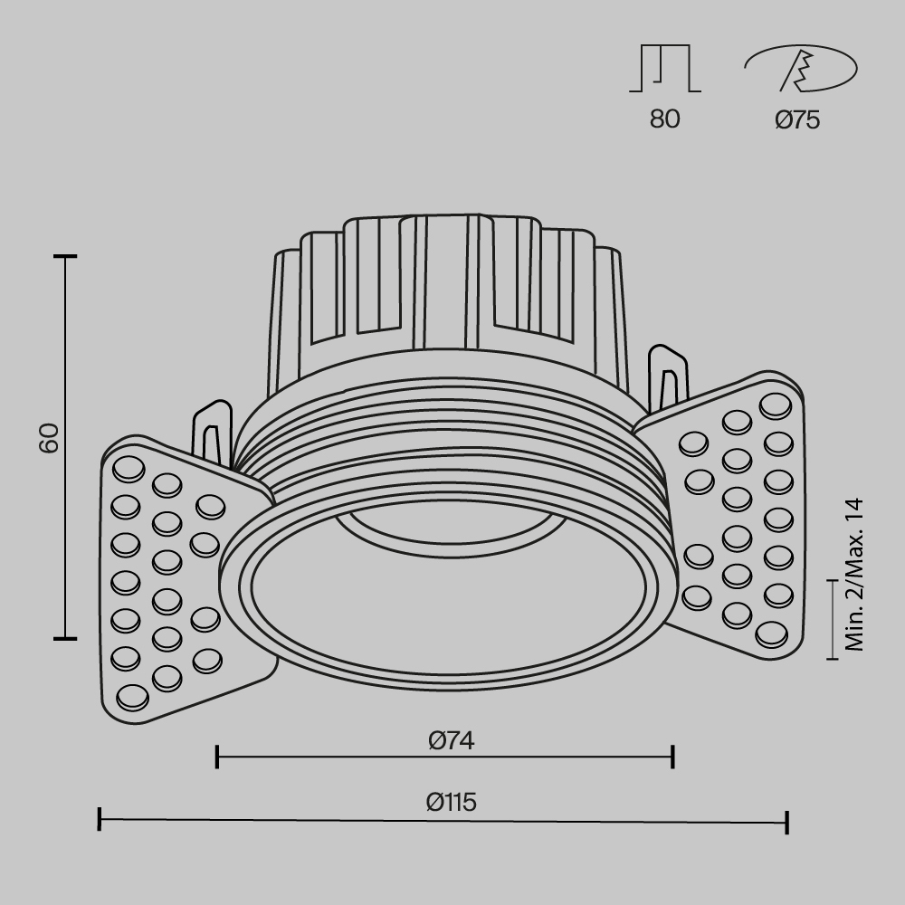 Встраиваемый светильник Technical DL058 12W2.7K TRS