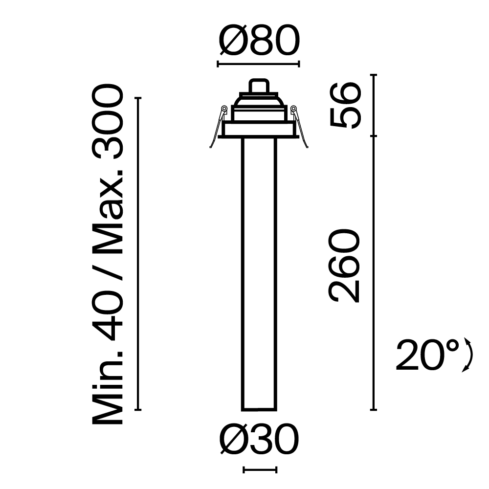 Встраиваемый светильник Technical C140RS L300 7W3K