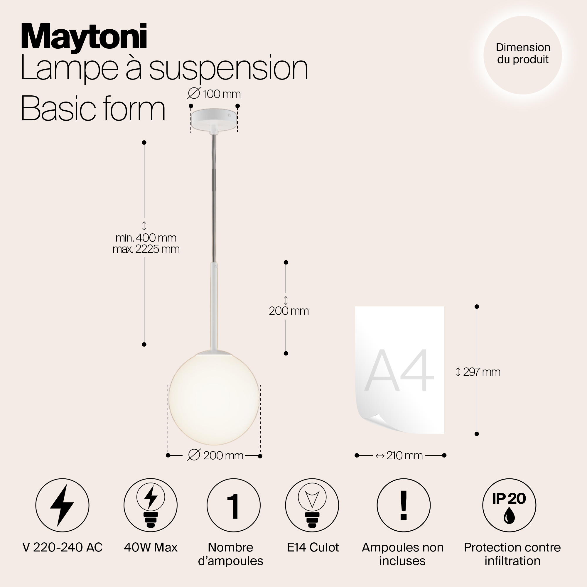 Подвесной светильник Maytoni MOD321PL 01W1