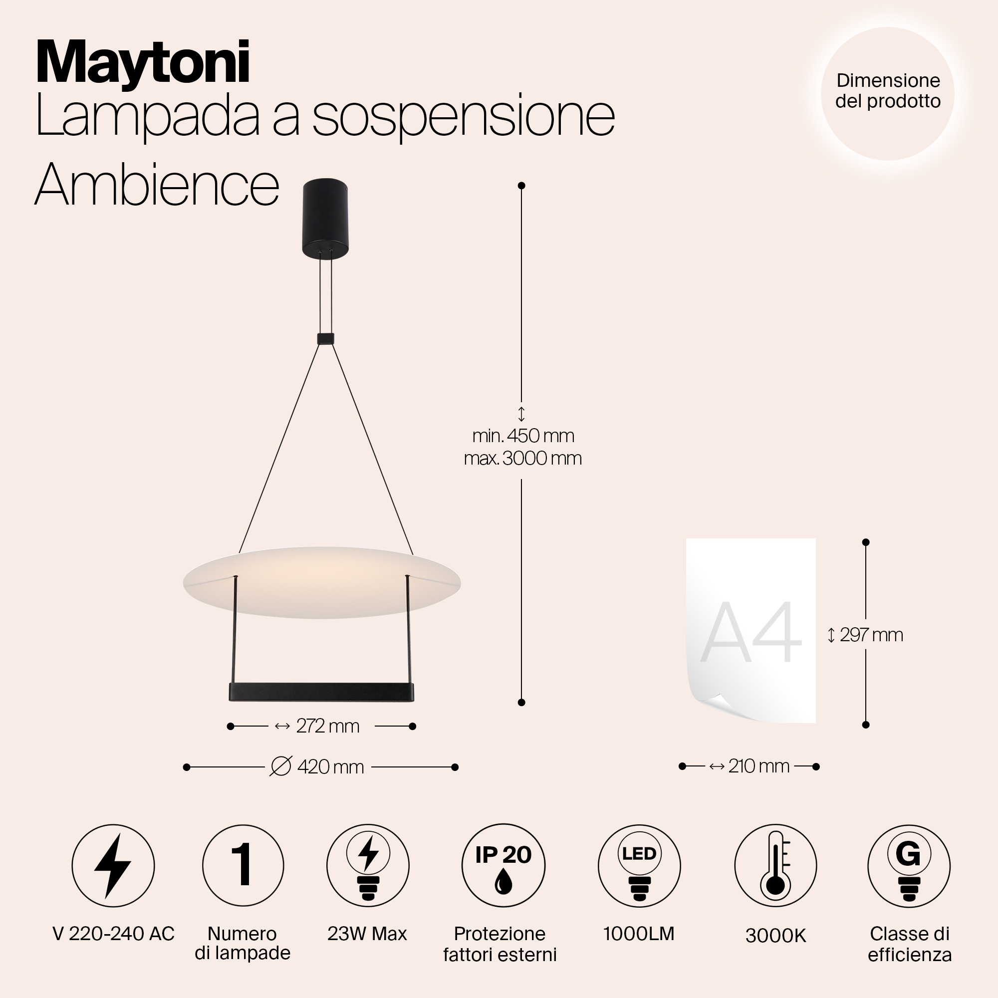 Подвесной светильник Maytoni MOD280PL L23