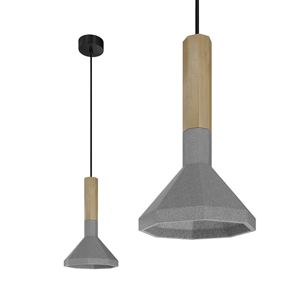 Подвесной (накладной) светодиодный светильник Серый песочный цемент Wood 185