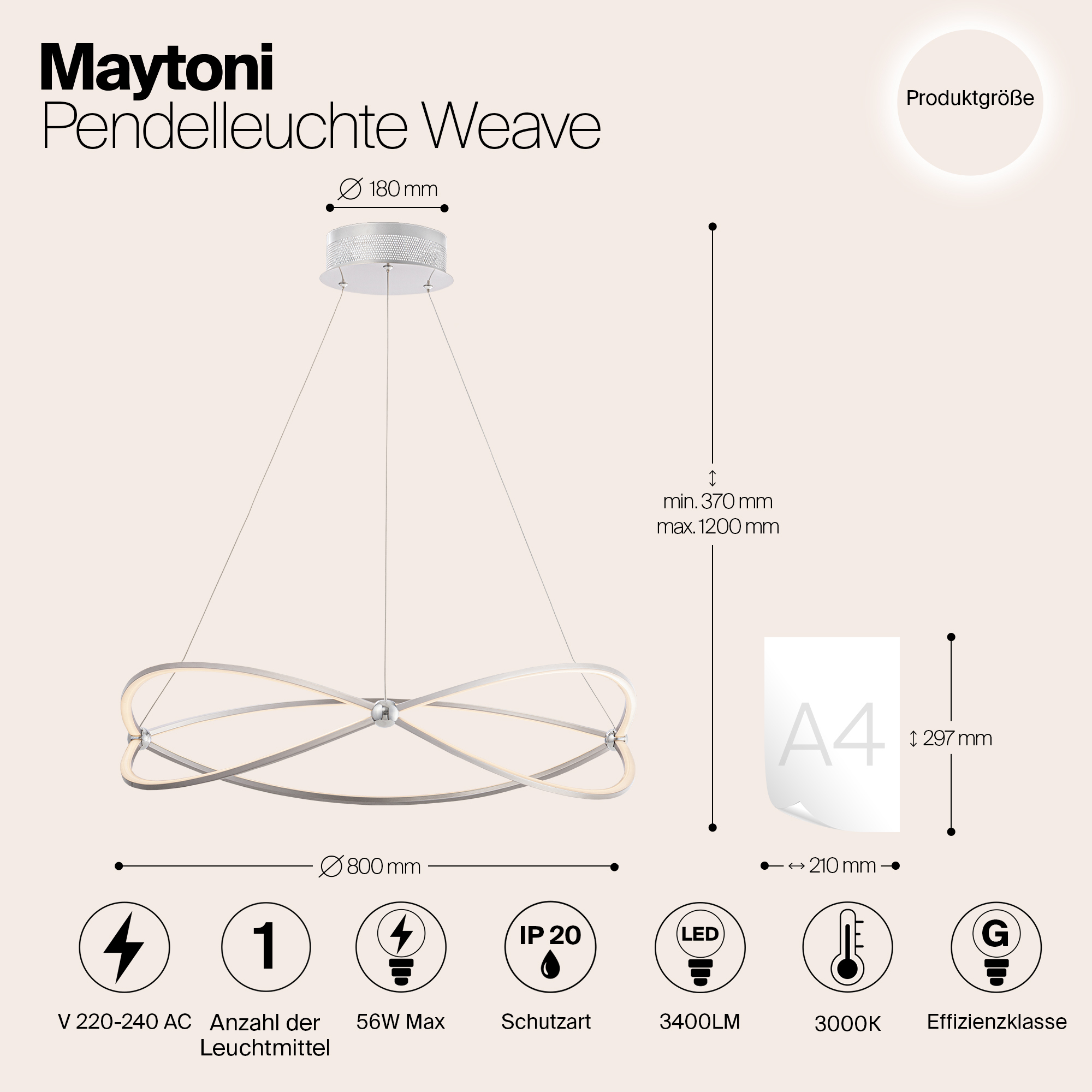 Подвесной светильник Maytoni MOD062PL L56