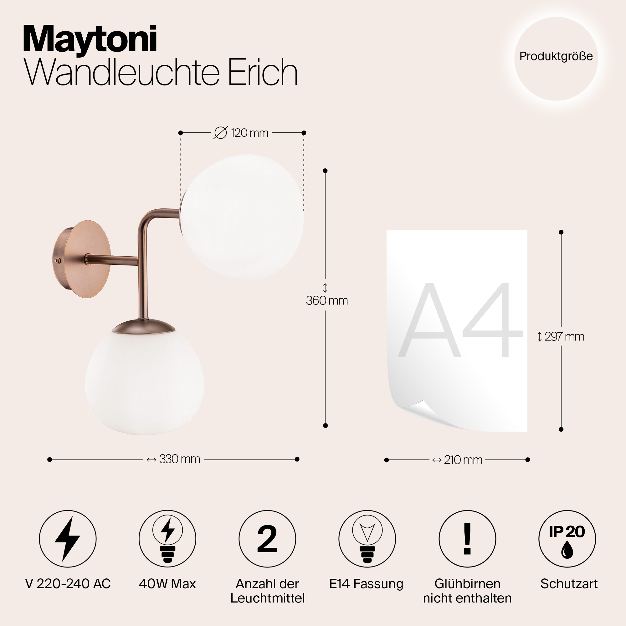 Настенный светильник (бра) Maytoni MOD221 WL 02