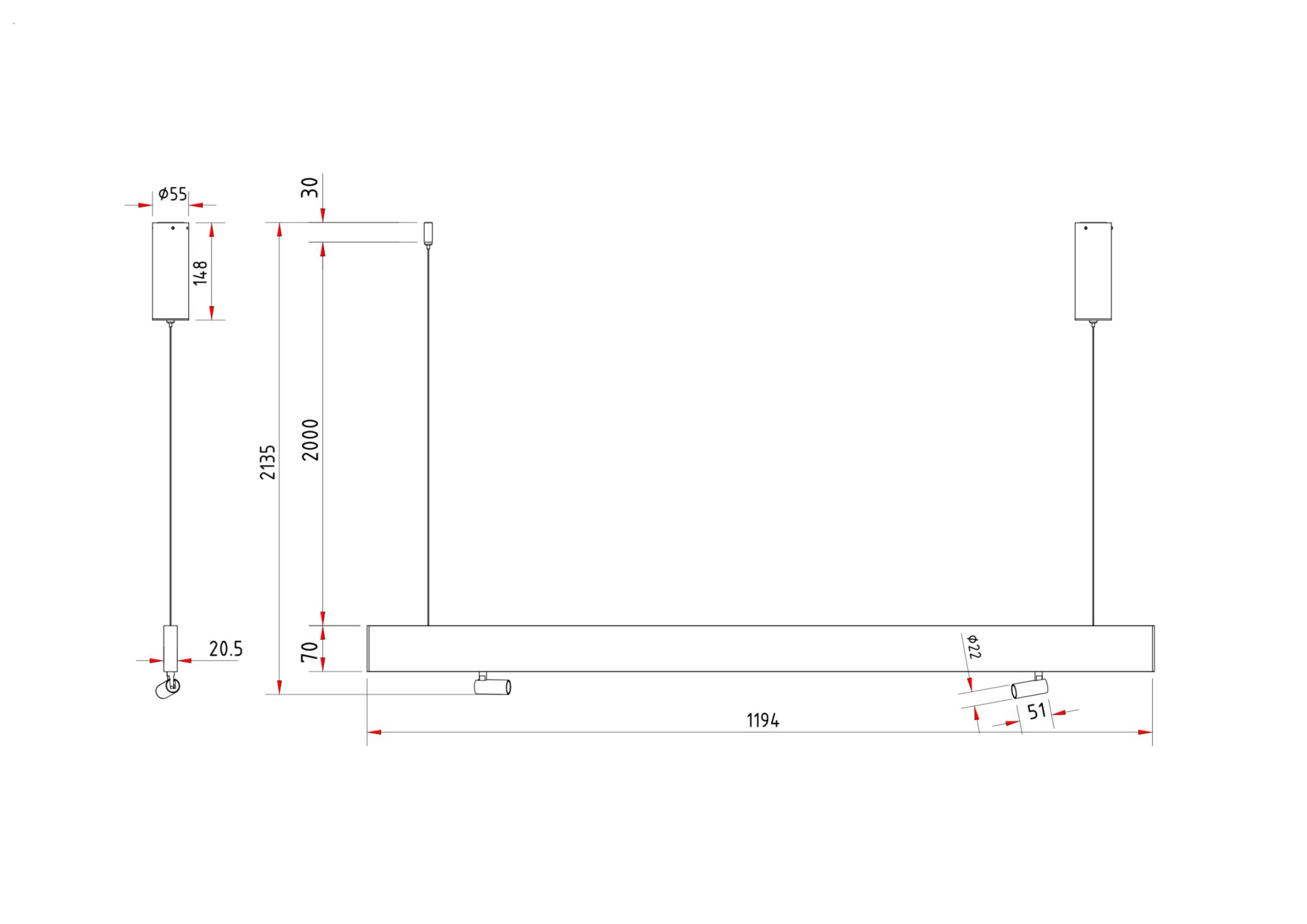 Подвесной светильник Technical P068PL L27
