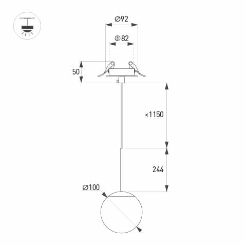 Светильник SP BEADS HANG BUILT T R100 8W 5 лет