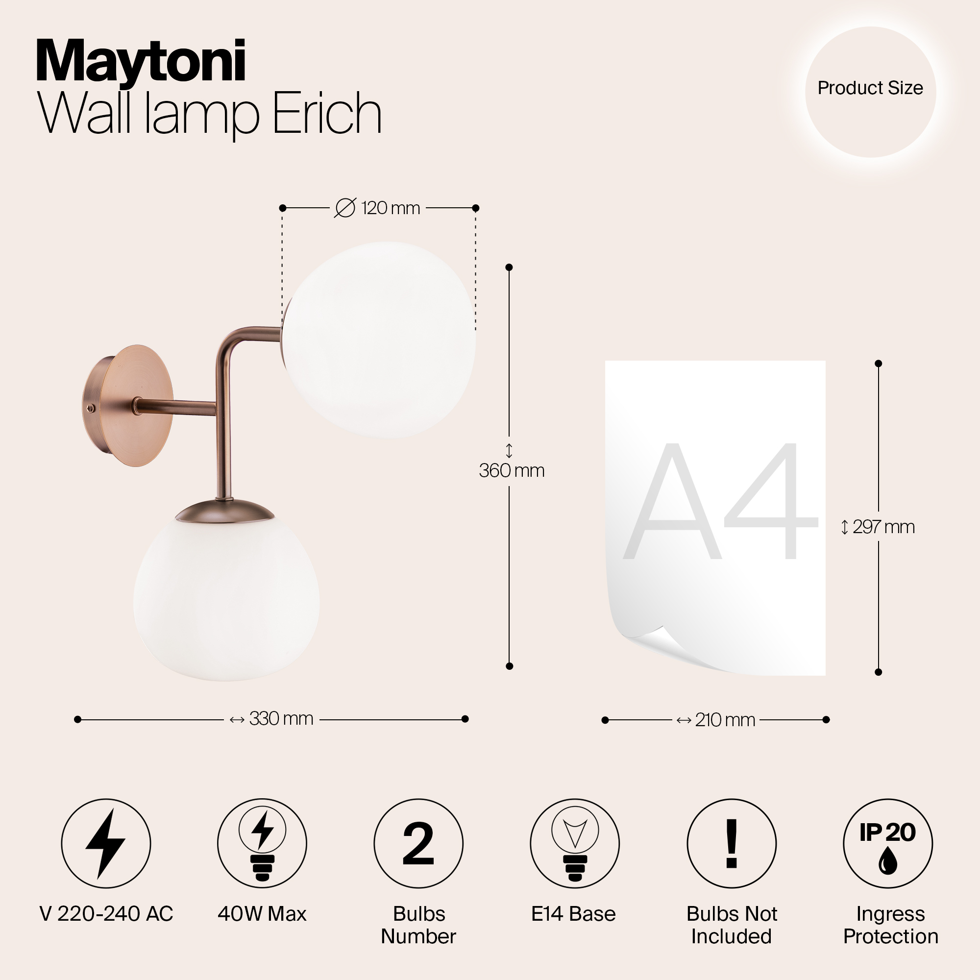 Настенный светильник (бра) Maytoni MOD221 WL 02
