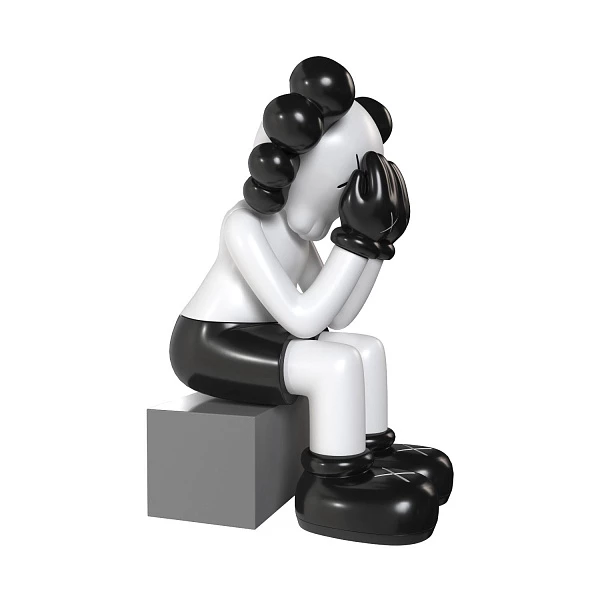 Дизайнерская статуэтка KAWS чёрно белый