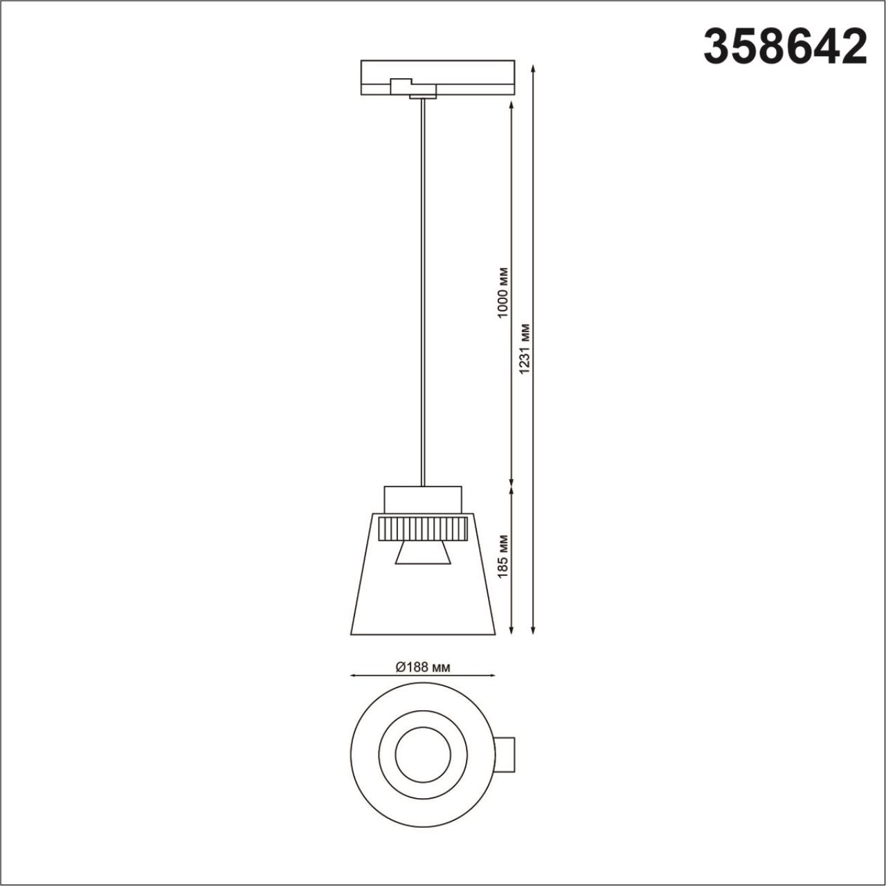 Трехфазный трековый светодиодный светильник, длина провода 1м 1231 175-245В LED ARTIK 185/188