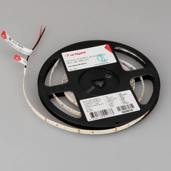 Светодиодная лента UL-A160-8mm 24V Day4000 (12 W/m, IP20, 2835, 5m) (Arlight, 7 лет) 040010