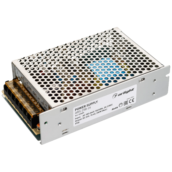 Блок питания ARS-250-24 (24V, 10.4A, 250W) (Arlight, IP20 Сетка, 2 года) 025403