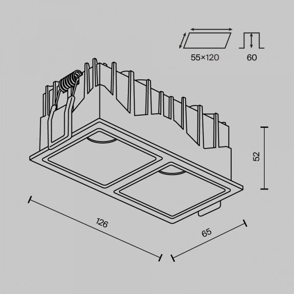 Встраиваемый светильник Technical DL043-02-10W3K-SQ-B-1