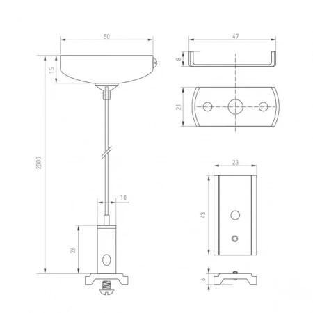 Подвес MAG-HANG-ORIENT-L2000 (WH-SL) (Arlight, Металл) 036050