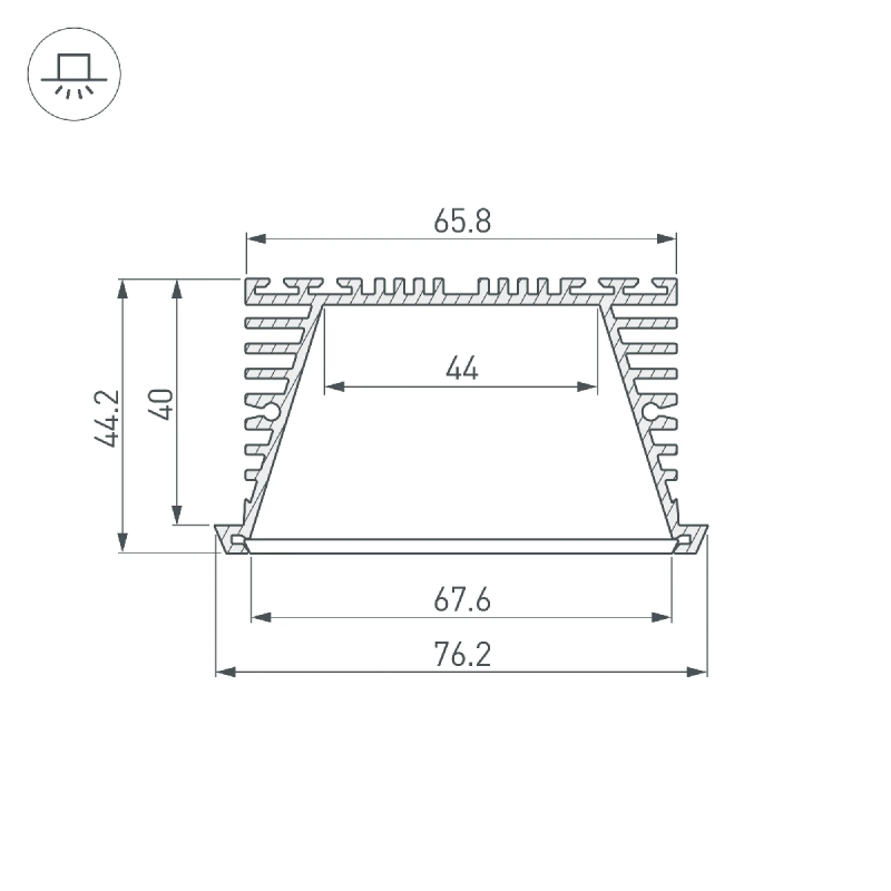 Профиль KLUS-POWER-RW70F-2000 ANOD (Arlight, Алюминий) 019881