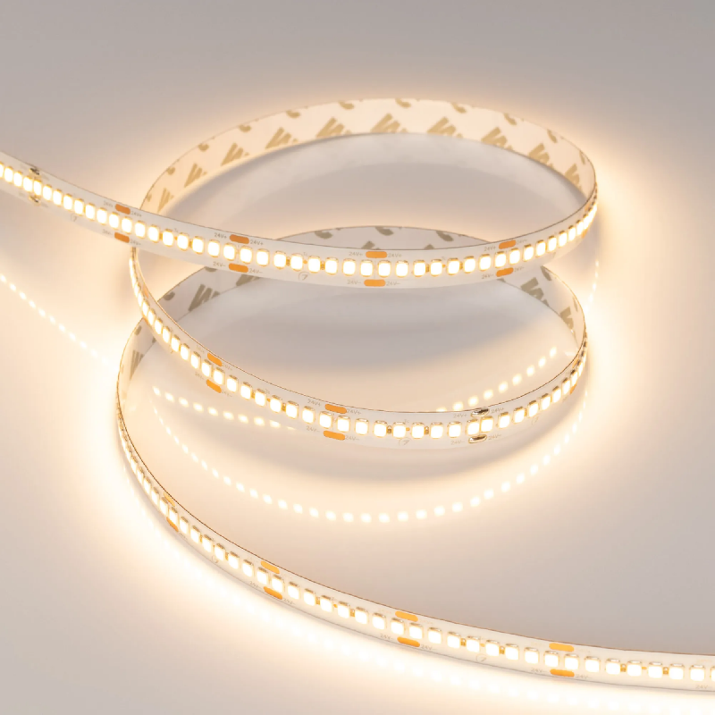 Светодиодная лента RT-A240-10mm 24V Warm2700 (22 W/m, IP20, 2835, 5m) (Arlight, высок.эфф.150 лм/Вт) 038746