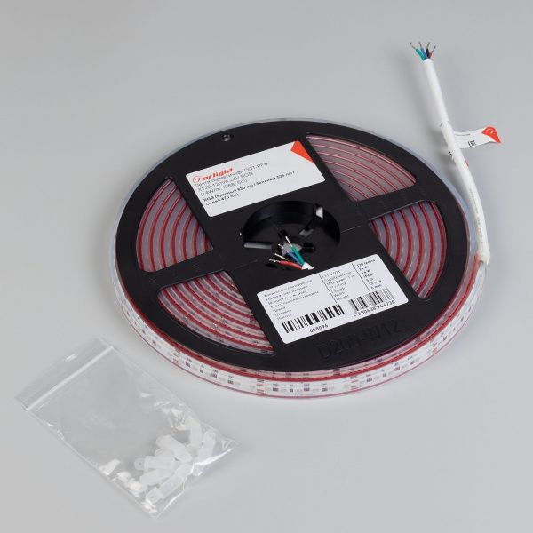 Светодиодная лента герметичная DOT-PFS-X120-12mm 24V RGB (14 W/m, IP68, 5m) (Arlight, 5 лет) 058096