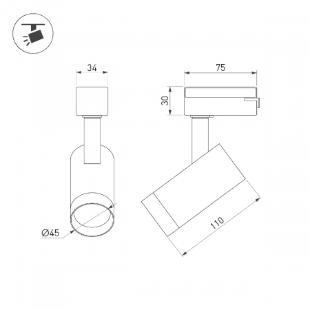 Светильник LGD-SPOT-2TR-R45-7W Warm3000 (WH, 24 deg, 230V) (Arlight, IP20 Металл, 3 года) 042537