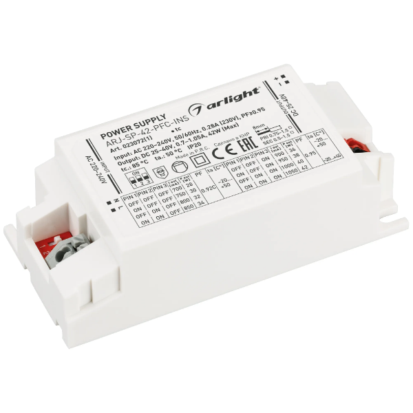 Блок питания ARJ-SP-42-PFC-INS (42W, 25-40V, 0.7-1.05A) (Arlight, IP20 Пластик, 5 лет) 023072(1)