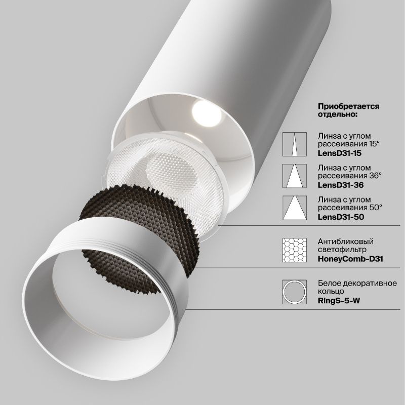 Трековый светильник Technical TR032-2-5W3K-S-W