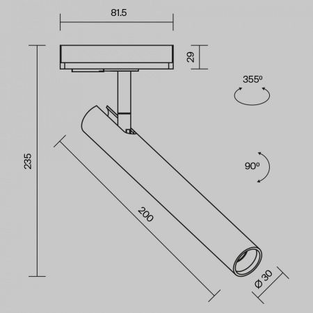 Трековый светильник Technical TR141-1-6W3K-M-BS