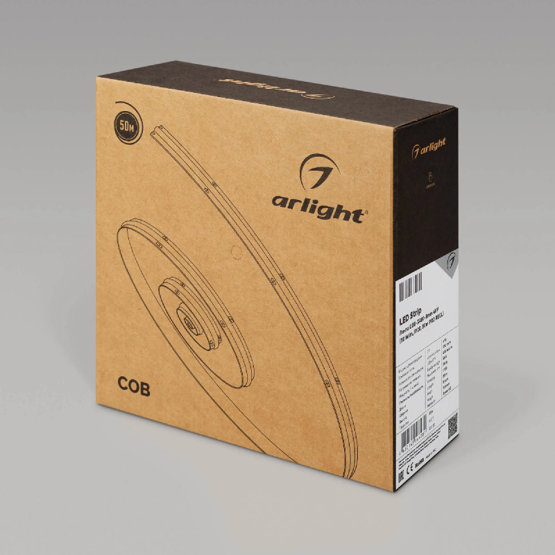 Светодиодная лента COB-X480-8mm 48V White6000 (10 W/m, IP20, 50m PRO REEL) (Arlight, -) 043258