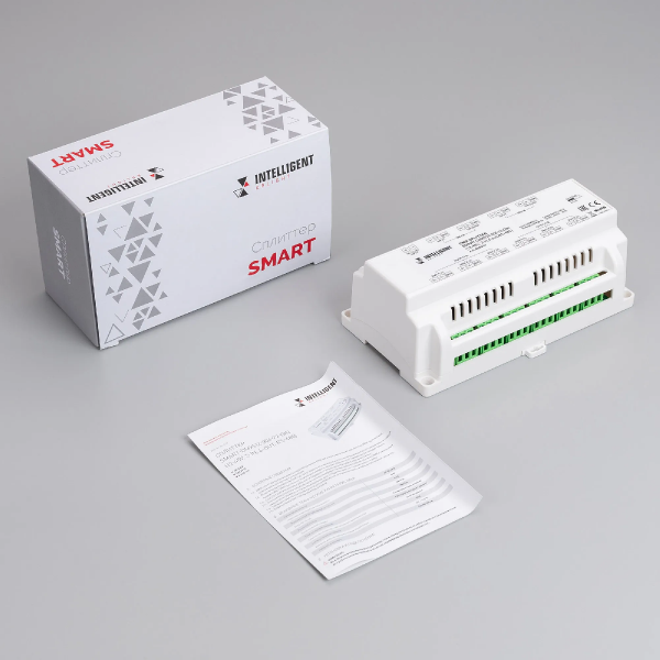INTELLIGENT ARLIGHT Сплиттер SMART-DMX512-306-72-DIN (12-48V, 2-in, 6-out, RS-485) (IARL, IP20 Металл, 5 лет) 038937