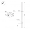 Опора фланцевая OXOR-OT1-D108-L3000 (BK) (Arlight, Сталь) 050568
