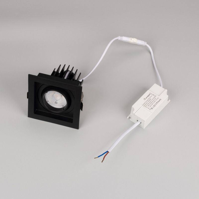 Светильник MS-VORTEX-BUILT-S90x90-12W Day4000 (BK-BK, 40 deg, 230V) (Arlight, IP20 Металл, 5 лет) 057962