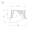 Профиль с экраном ALU-ASYMETRIC-2000 ANOD+FROST LENS (Arlight, Алюминий) 019270