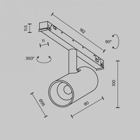 Трековый светильник Technical TR243-4-5WTW-DD2-B
