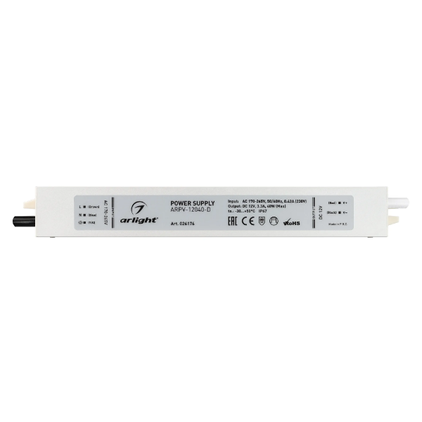 Блок питания ARPV-12040-D (12V, 3.3A, 40W) (Arlight, IP67 Металл, 3 года) 026176