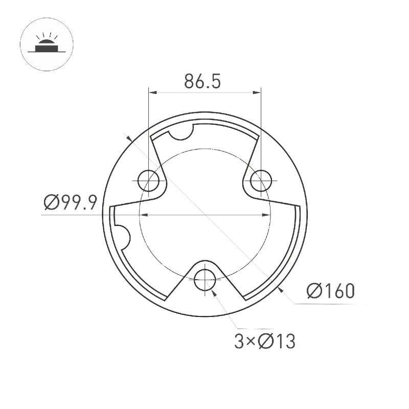 Светильник LGD-FRESNEL-BOLL-H1000-20W Warm3500-MIX (GR, 290 deg, 230V) (Arlight, IP65 Металл, 5 лет) 047687