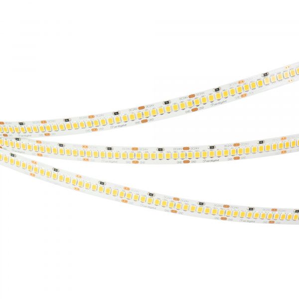 Светодиодная лента RT-A252-10mm 24V Warm3500 (11 W/m, IP20, 2835, 5m) (Arlight, Открытый) 028619(2)