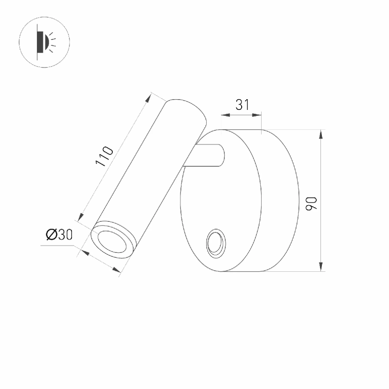 Светильник SP-BED-R90-3W Warm3000 (WH, 20 deg, 230V) (Arlight, IP20 Металл, 3 года) 031393