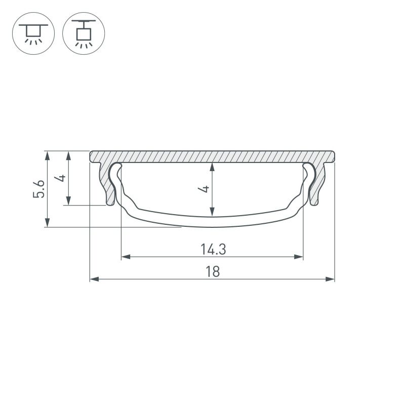 Профиль ARH-BENT-W18-3000 ANOD BLACK (Arlight, Алюминий) 056205