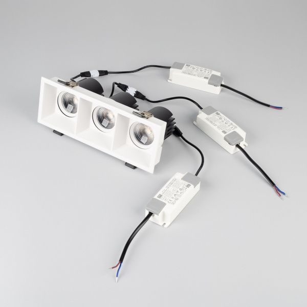 Светильник MS-FLOW-BUILT-S230x85-3x6W Warm3000 (WH, 55 deg, 230V) (Arlight, IP20 Металл, 5 лет) 060928