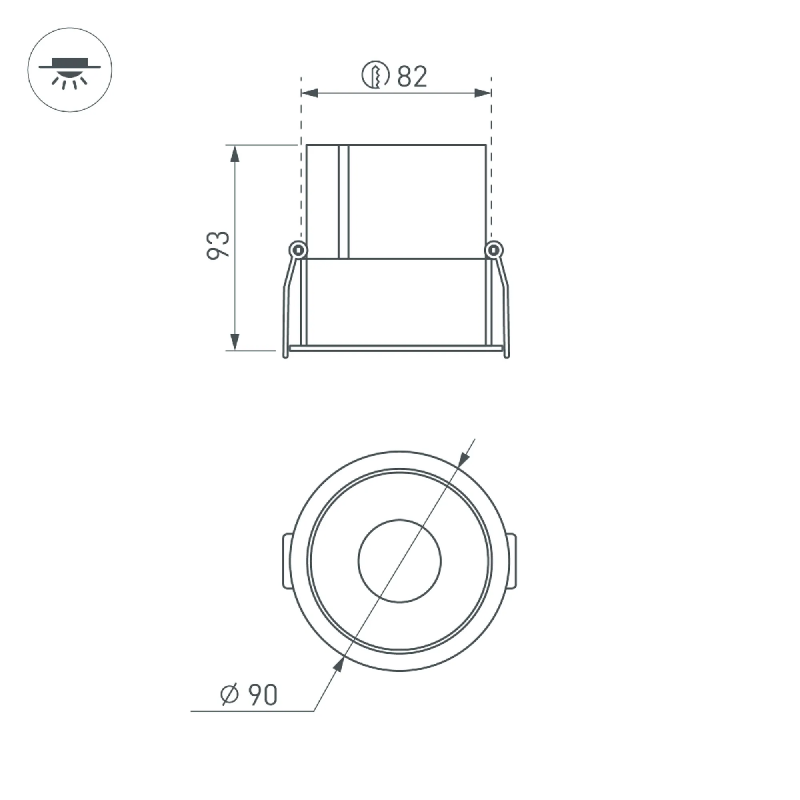 Светильник MS-ATLAS-BUILT-R90-25W Day4000 (BK-BK, 30 deg, 230V) (Arlight, IP20 Металл, 5 лет) 035462