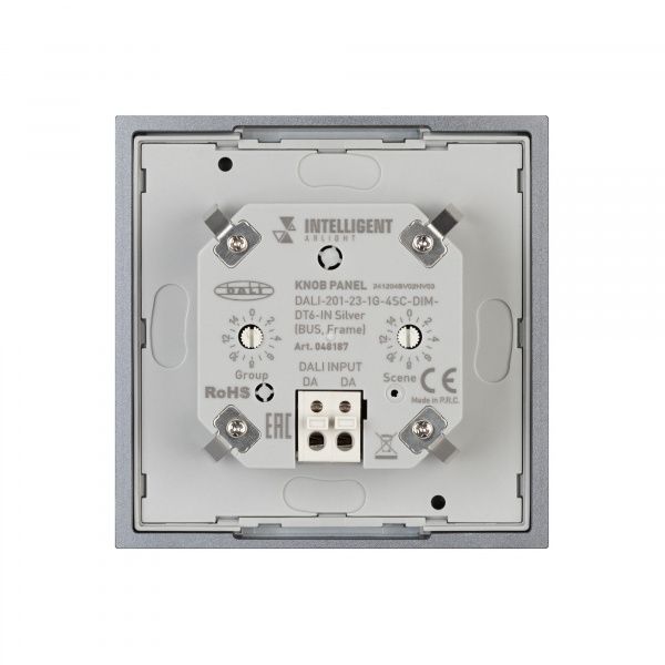INTELLIGENT ARLIGHT Кнопочная панель DALI-201-23-1G-4SC-DIM-DT6-IN Silver (BUS, Frame) (IARL, IP20 Металл, 3 года) 048187