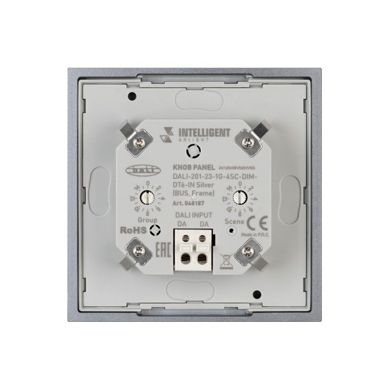 INTELLIGENT ARLIGHT Кнопочная панель DALI-201-23-1G-4SC-DIM-DT6-IN Silver (BUS, Frame) (IARL, IP20 Металл, 3 года) 048187
