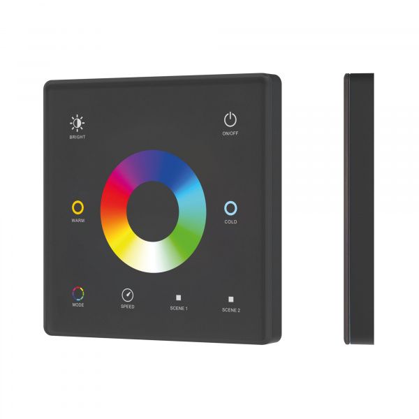 INTELLIGENT ARLIGHT Сенсорная панель SMART-RF-801-11-1G-2SC-RGB-MIX черный (3V, 2.4G) накладная (IARL, IP20 Пластик, 5 лет) 063528