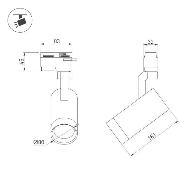 Светильник LGD-GELIOS-4TR-R80-30W Day4000 (BK, 20-60 deg, 230V) (Arlight, IP20 Металл, 3 года) 031224