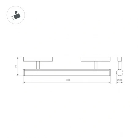 Светильник MAG-ORIENT-TUBE-CORNER-L600-20W Day4000 (BK, 180 deg, 48V) (Arlight, IP20 Металл, 5 лет) 037348