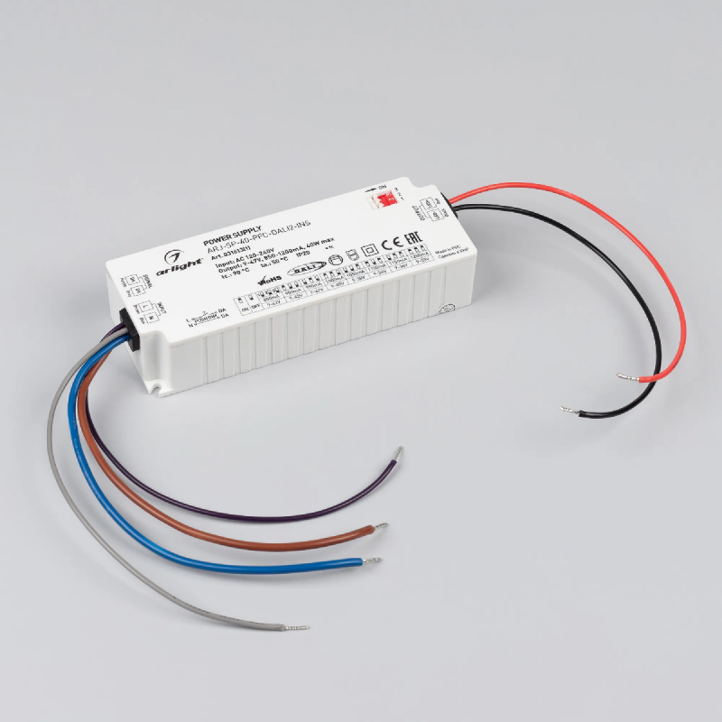Блок питания ARJ-SP-40-PFC-DALI2-INS (40W, 9-47V, 0.85-1.2A) (Arlight, IP20 Пластик, 5 лет) 031613(1)