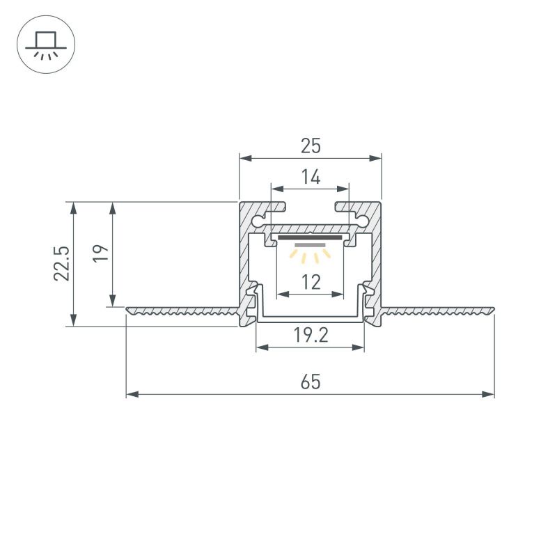 Профиль SL-LINIA20-FANTOM-2500 WHITE (Arlight, Алюминий) 043118