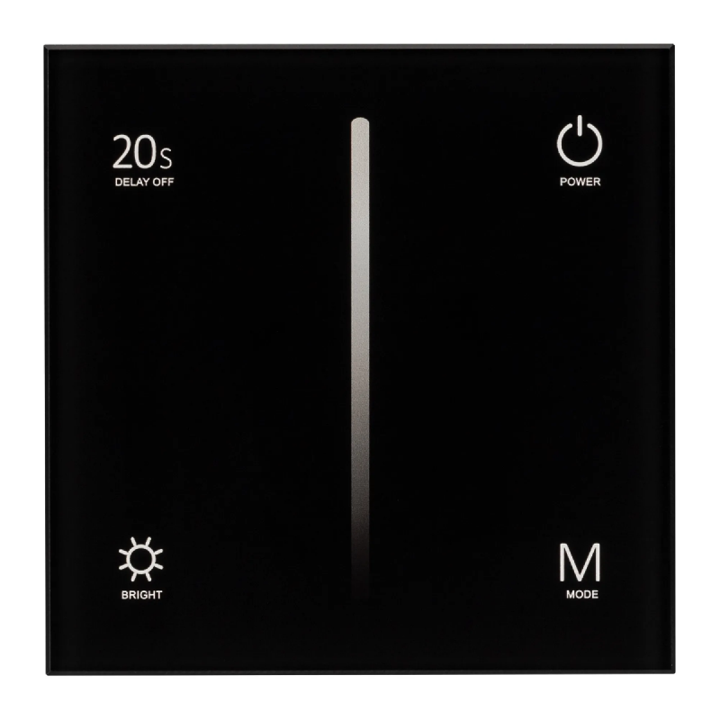 Панель SMART-P6-DIM-G-IN Black (12-24V, 4x3A, Sens, 2.4G) (Arlight, IP20 Пластик, 5 лет) 034780