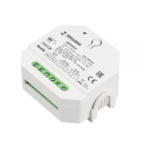 INTELLIGENT ARLIGHT Диммер DALI-TRIAC-601-72-D2-DRI-PS-DIN White (230V, 1x1.5A) (IARL, IP20 Пластик, 5 лет) 050433