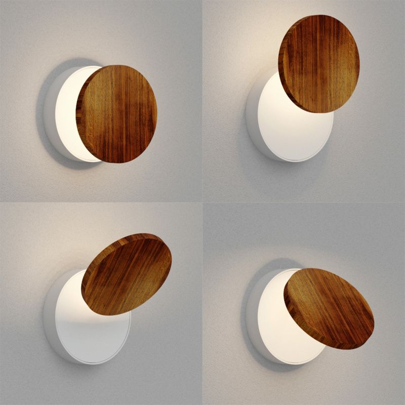 Настенный светодиодный светильник Ledron UFO G2 Wooden White