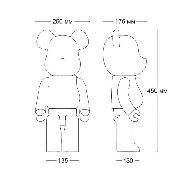 Статуэтка BEARBRICK чёрный с золотым