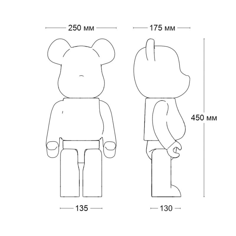 Статуэтка BEARBRICK чёрный с золотым