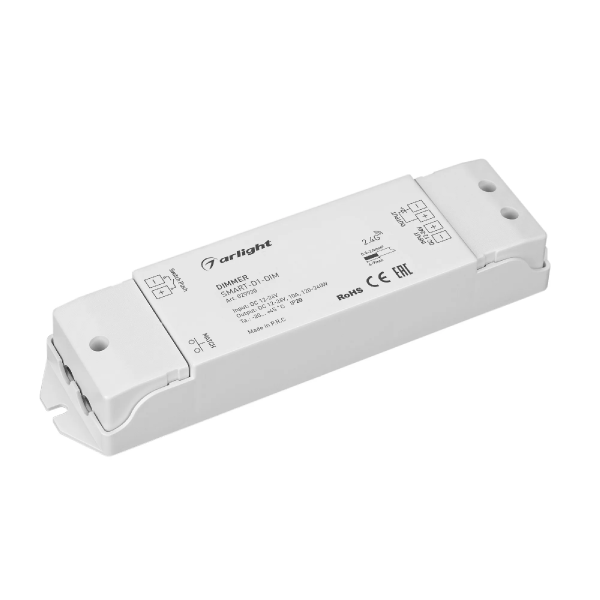 Диммер SMART-D1-DIM (12-24V, 1x10A, 2.4G) (Arlight, IP20 Пластик, 5 лет) 029920
