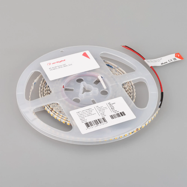 Светодиодная лента RT-A160-5mm 24V Warm3500 (15 W/m, IP20, 2835, 5m) (Arlight, Открытый) 040532